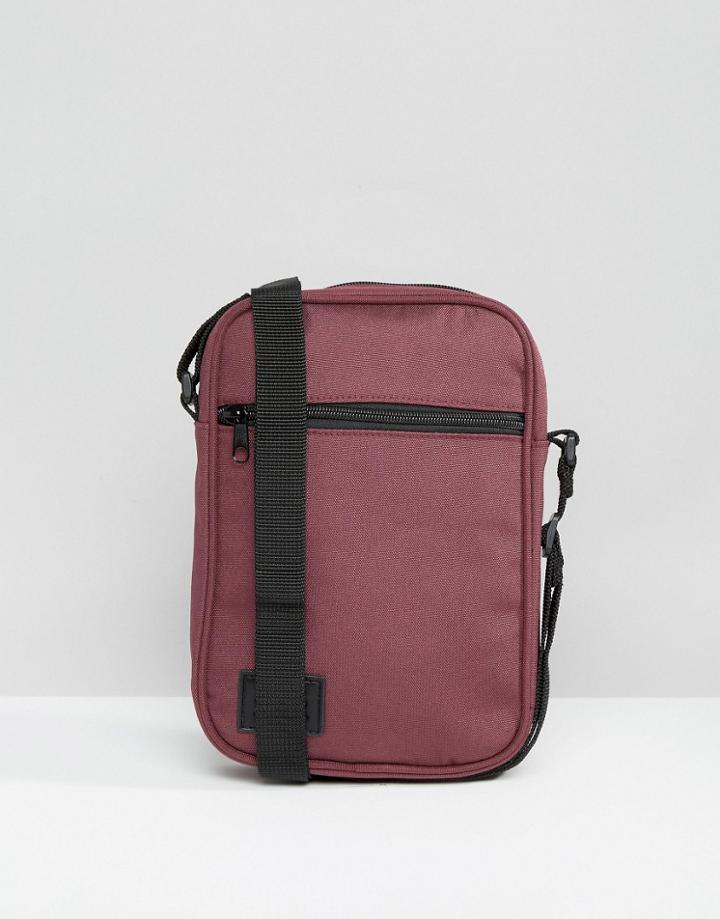 Asos Flight Bag In Burgundy With Patch - Red