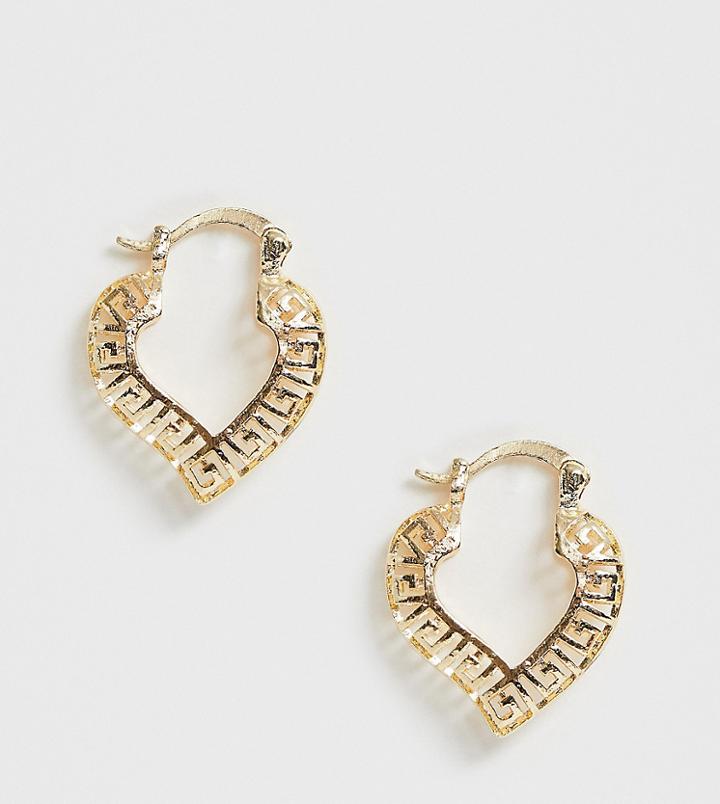 Image Gang Gold Filled Geometric Heart Hoop Earrings - Gold