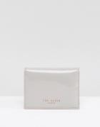 Ted Baker Patent Leather Fold Card Holder - Gray