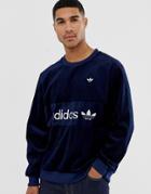 Adidas Originals Samstag Premium Cord Sweatshirt In Navy