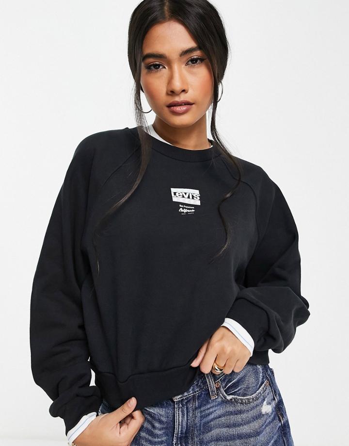 Levi's Graphic Logo Crew Neck Sweatshirt In Black