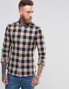 Asos Skinny Buffalo Plaid Shirt In Dusty Pink - Pink