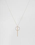 Nylon Gold Plated Circle Loop Through Necklace - Gold