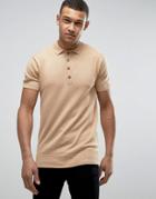 D-struct Basic Knitted Polo - Tan