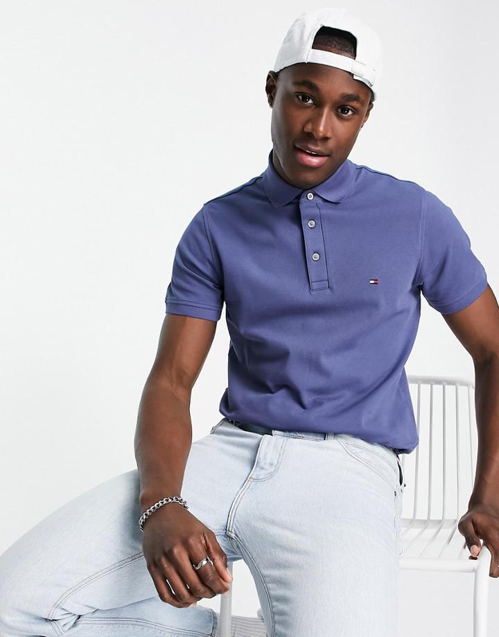 Tommy Hilfiger 1985 Icon Logo Slim Fit Pique Polo Shirt In Dark Blue