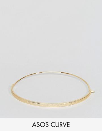 Asos Curve Fine Bar Bangle Bracelet - Gold