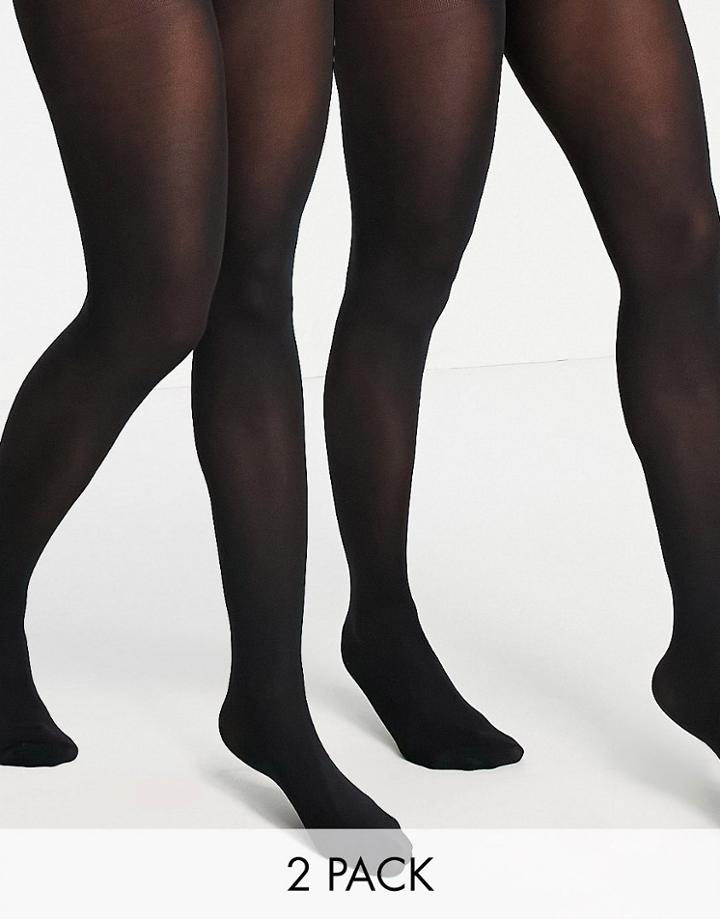 Topshop 2 Pack 50 Denier Tights-black