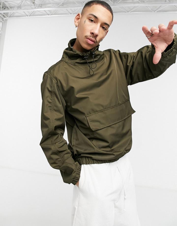 Bolongaro Trevor Nylon Smock Jacket With Flap Pocket-green