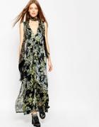 Asos Africa Maxi Dress In Black Floral Print - Multi