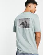 Jack & Jones Core Oversized T-shirt With Mountain Back Print In Light Green