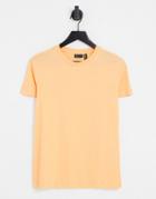 Asos Design Ultimate Organic Cotton T-shirt With Crew Neck In Peach-orange