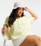 Collusion Plus Toweling Shirt In Yellow - Part Of A Set
