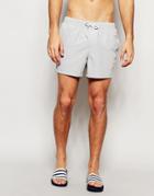 Asos Short Length Swim Shorts In Light Gray - Gray