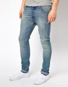 Asos Super Skinny Jeans In Light Wash - Blue