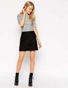 Asos A-line Linen Mini Skirt - Black