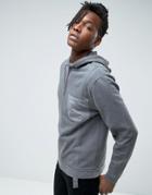 Asos Hoodie With Woven & Tape Details - Black