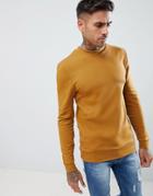 Asos Design Muscle Sweatshirt In Dark Yellow - Beige