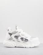 Buffalo Vegan Cloud Grid Chunky Sneakers In White