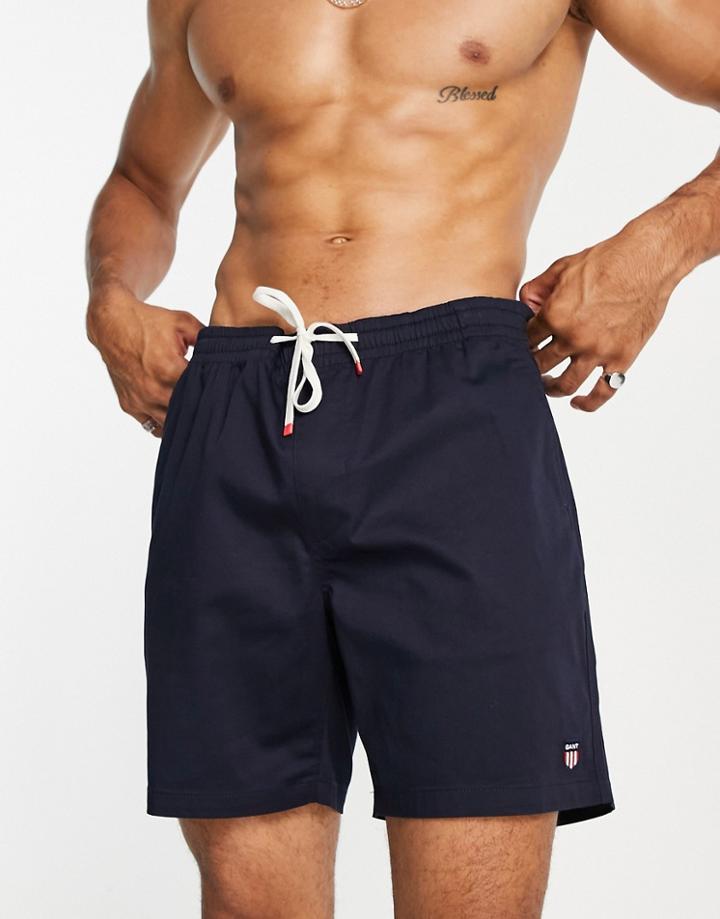 Gant Retro Shield Logo Swim Shorts In Navy