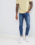 Hollister Superskinny Stretch Jeans In Mid Wash - Blue
