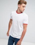 D-struct Slim Fit Ringer T-shirt - White