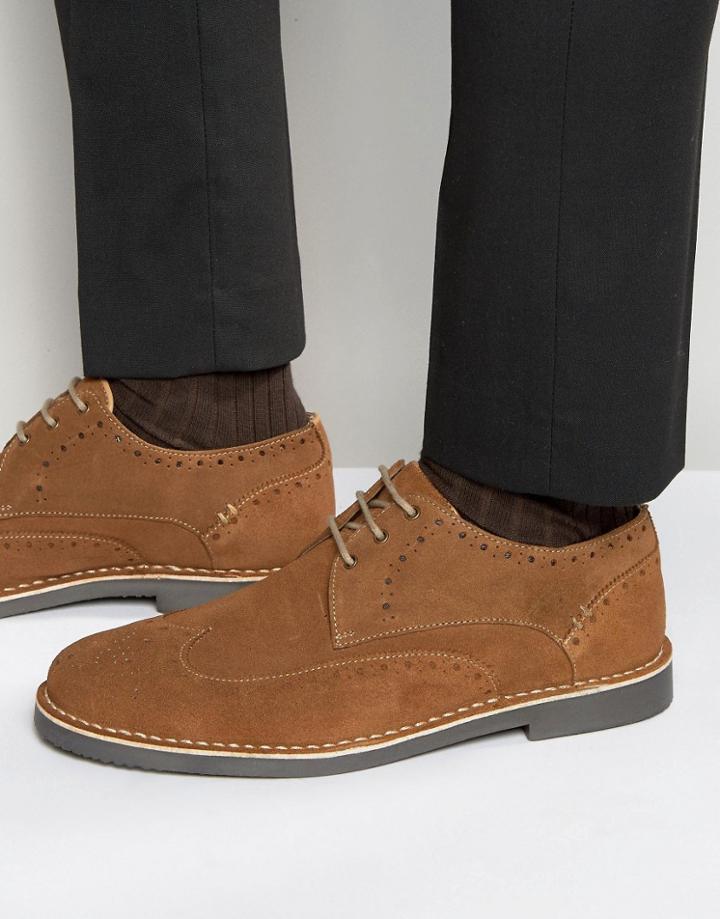 Dead Vintage Brogues Tan Suede - Tan