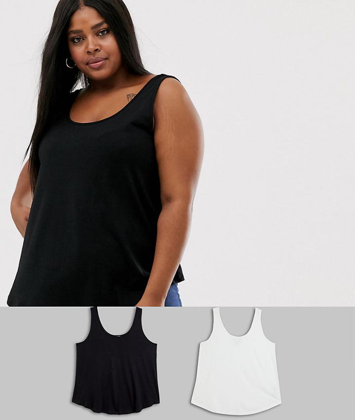 Asos Design Curve Ultimate Tank 2 Pack Save-multi