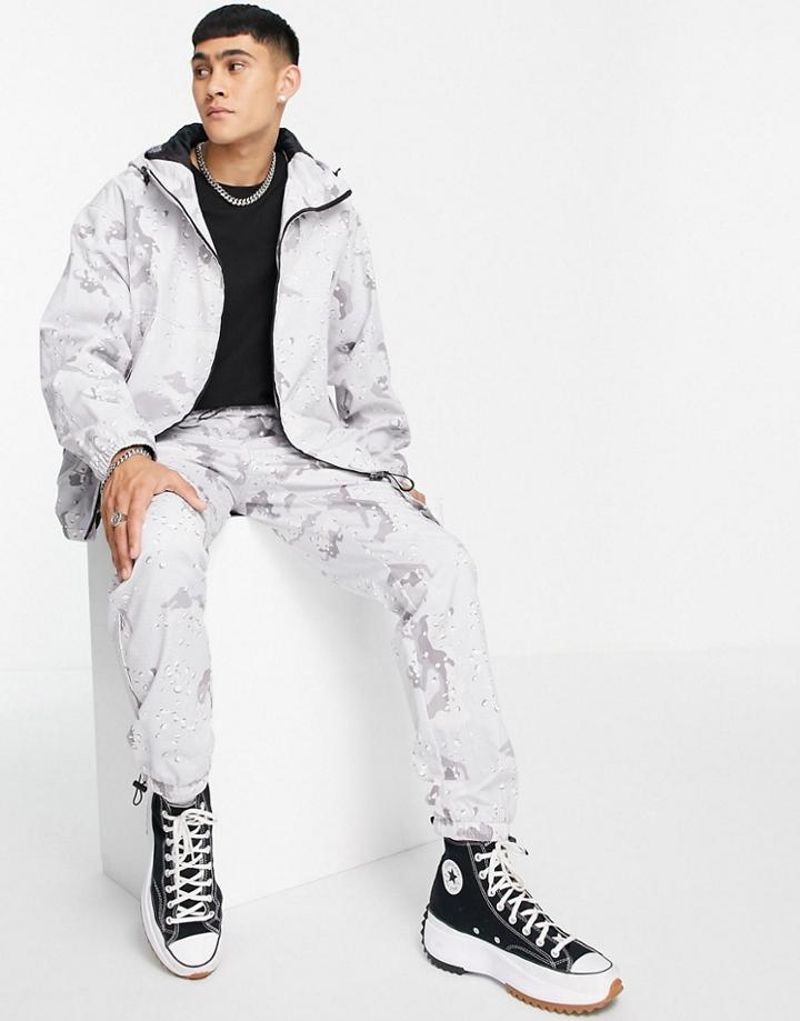 Topman Set Straight Urban Camo Sweatpants In Gray-grey