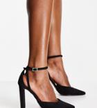 Asos Design Wide Fit Praise High Heeled Shoes In Black