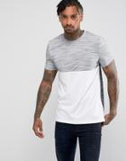 Asos T-shirt With In Textured Inject Yarn With Contrast Yoke And Back - White