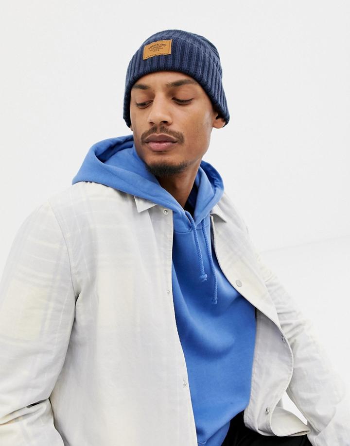 Timberland Gulf Beach Ribbed Beanie In Navy - Navy