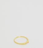 Asos Design Ring In Sterling Silver With Gold Plate In Shaped Band - Gold