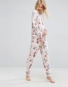 Asos Lounge Inky Floral Jogger - Multi