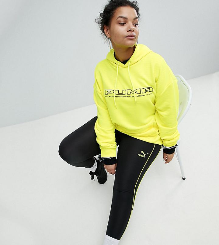 Puma Exclusive To Asos Plus Stirrup Legging With Neon Piping - Black