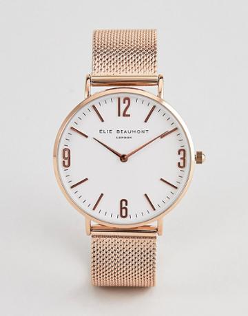 Elie Beaumont Rosegold Watch With Clear Dial - Pink