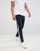 Abercrombie & Fitch Logo Side Tape Tricot Track Pant In Navy - Navy