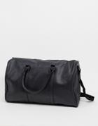 French Connection Faux Leather Weekend Holdall Bag In Black