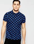 Scotch & Soda Allover Printed Polo Shirt - Blue