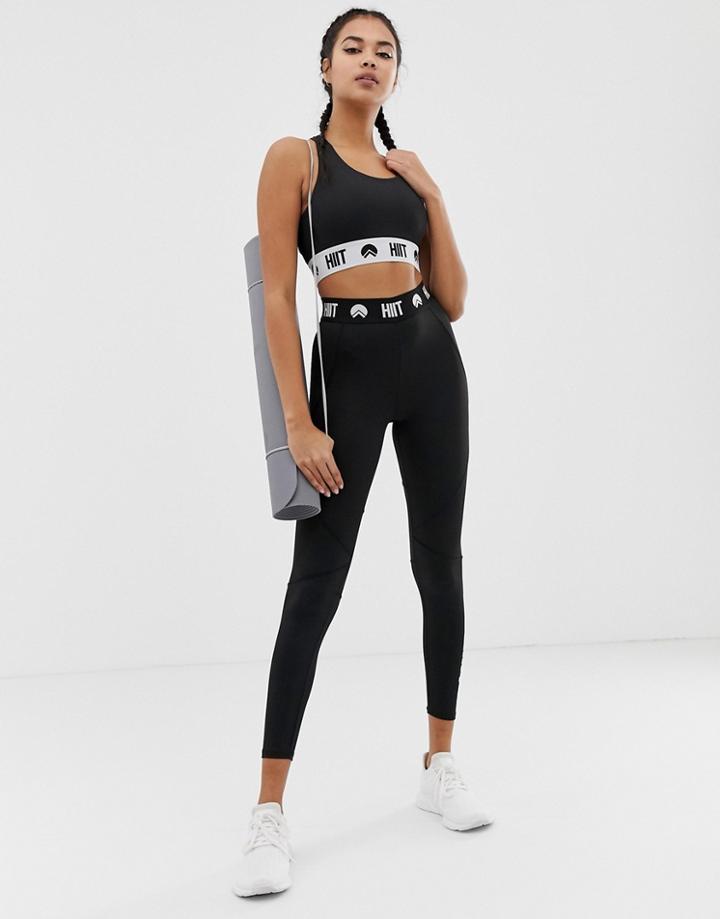 Hiit Logo Leggings In Black - Black