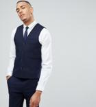 Asos Tall Wedding Skinny Suit Vest In Navy - Navy