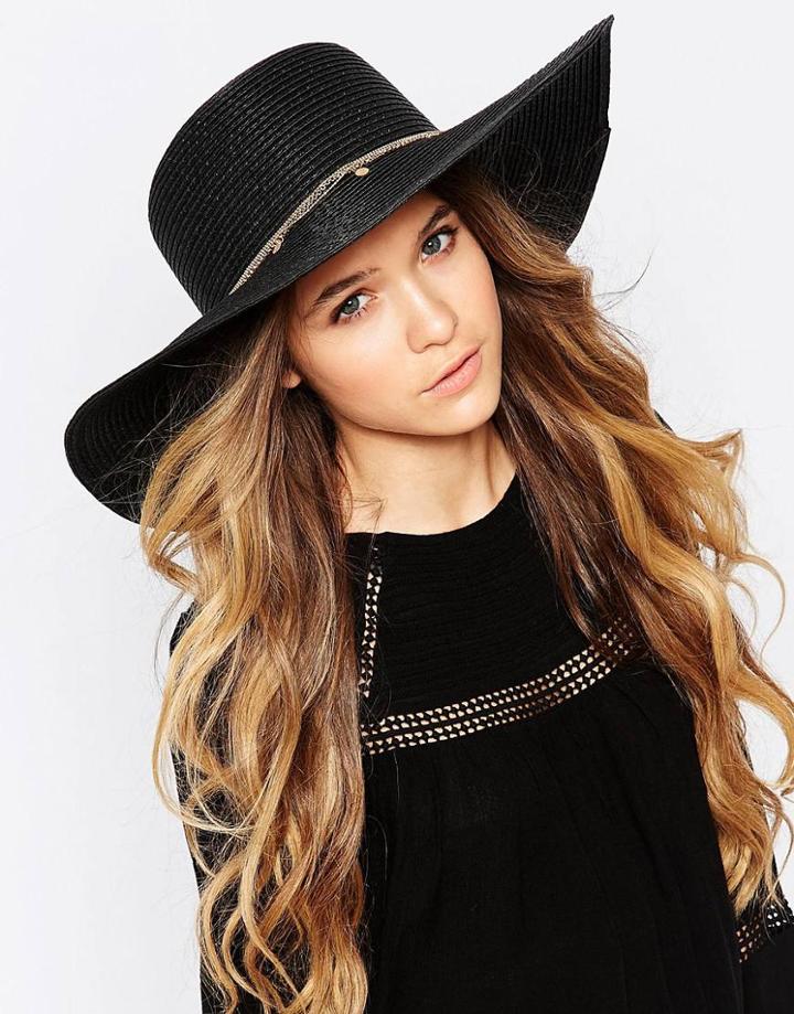 Aldo Floppy Straw Hat With Metal Charm Detail