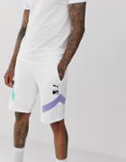 Puma X Mtv Color Block Shorts In White - White