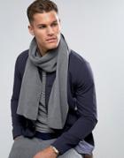 Selected Homme Leth Scarf In Gray - Gray