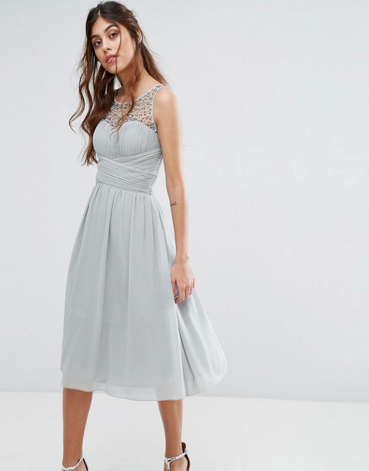 Little Mistress Embellished Midi Dress - Green