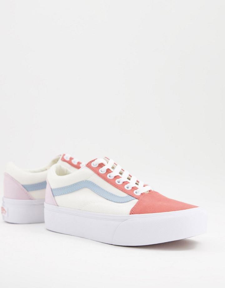 Vans Old Skool Platform Twill Sneakers In Pastel Multi