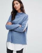 B.young Wide Neck Sweater - Blue