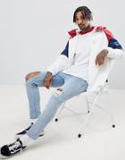 Pull & Bear Nylon Jacket With Colored Panels In White - White