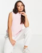 Selected Femme Cotton Mix Knit Tank Top In Pink