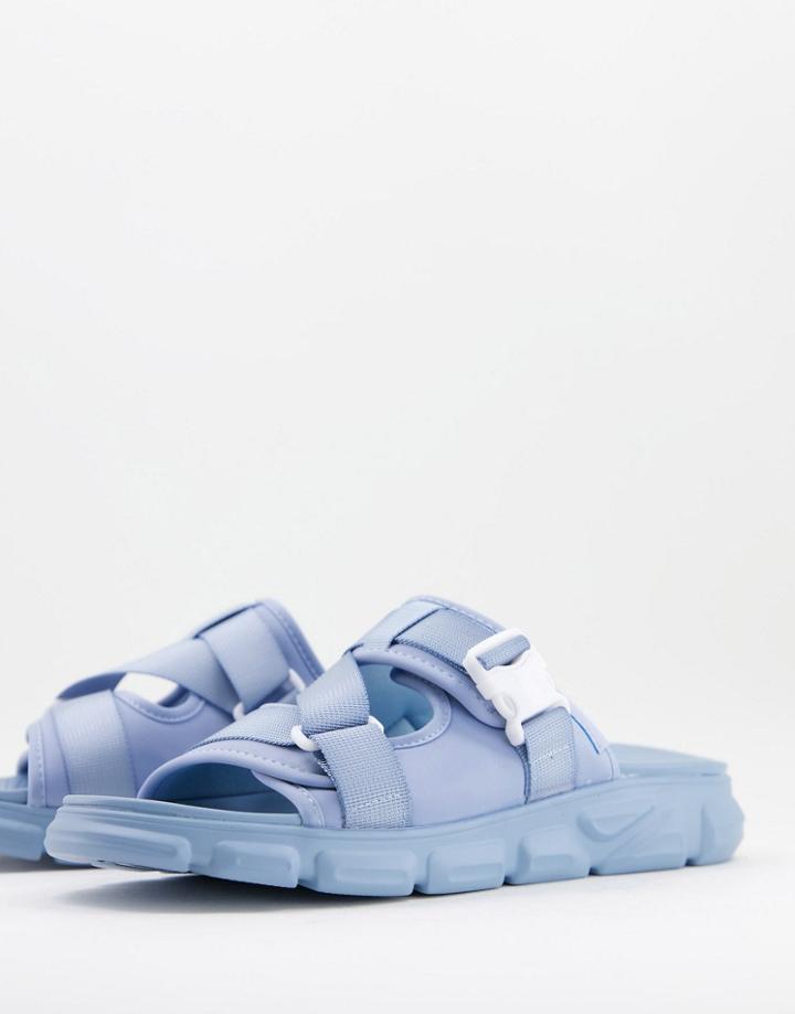 Asos Design Tech Slides In Pastel Blue-blues
