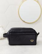 Fred Perry Twin Tipped Logo Toiletry Bag In Black